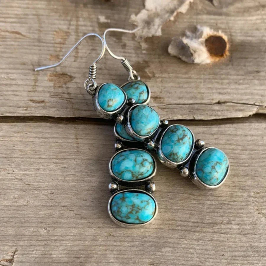 Turquoise Statement Drop Earrings — image 3