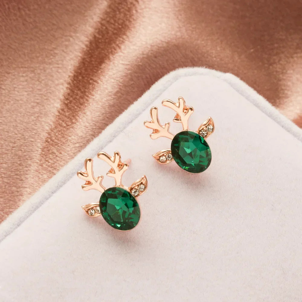 Reindeer Crystal Stud Earrings — image 3