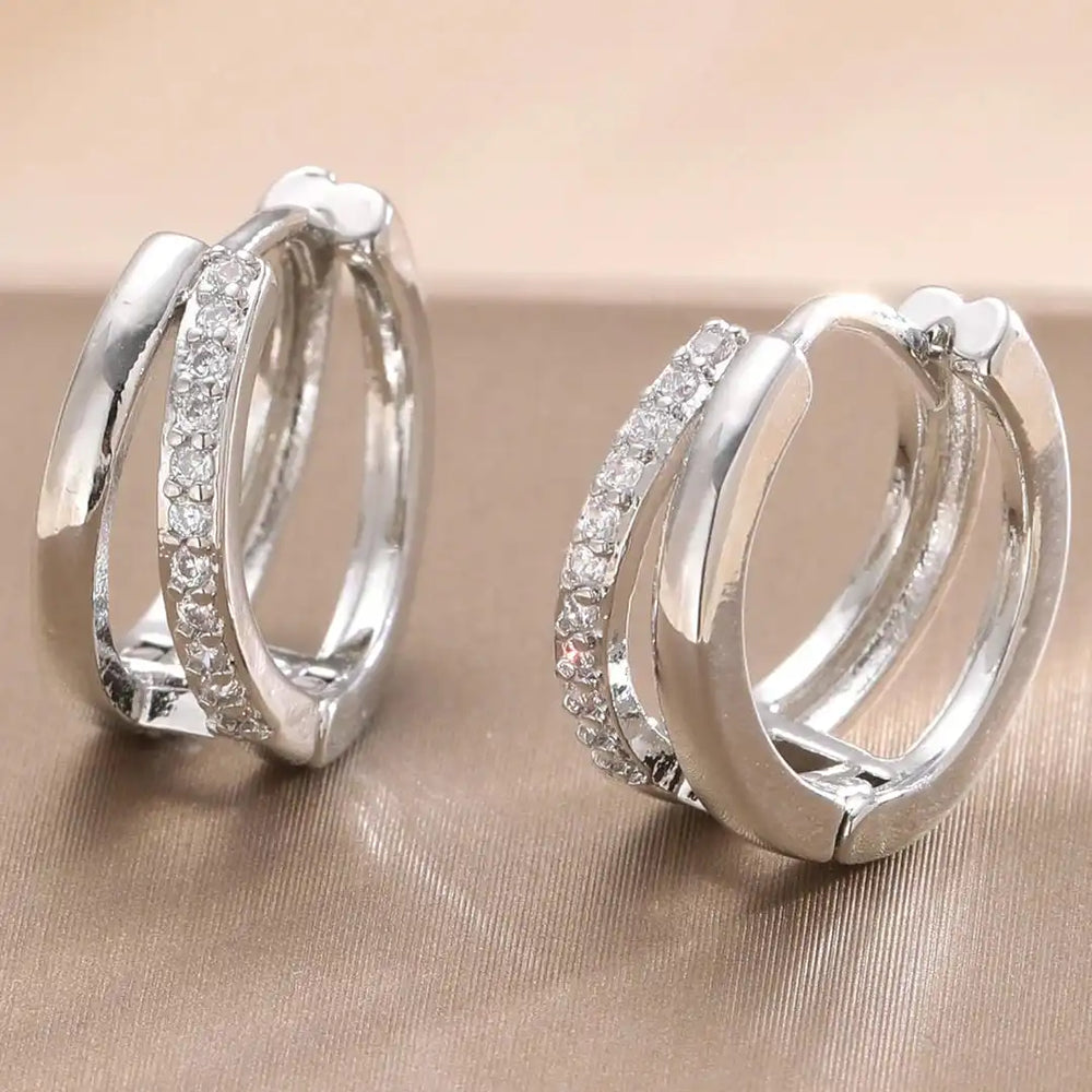 Timeless Gold Zircon Hoop Earrings — image 4