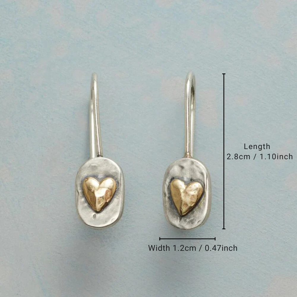 Vintage Silver Golden Heart Earrings — image 3
