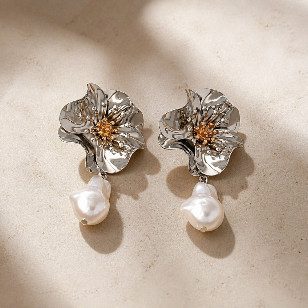 Pearl Enchantment Flower Earrings — image 4