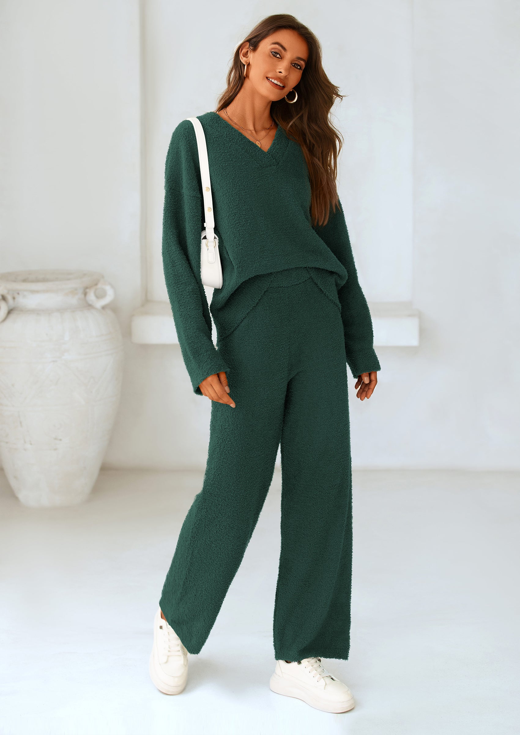 Osonn Lounge Sets for Women Two Piece Sweaters Pajama Set Fall Fashion Loungewear Outfits Matching Winter Clothes