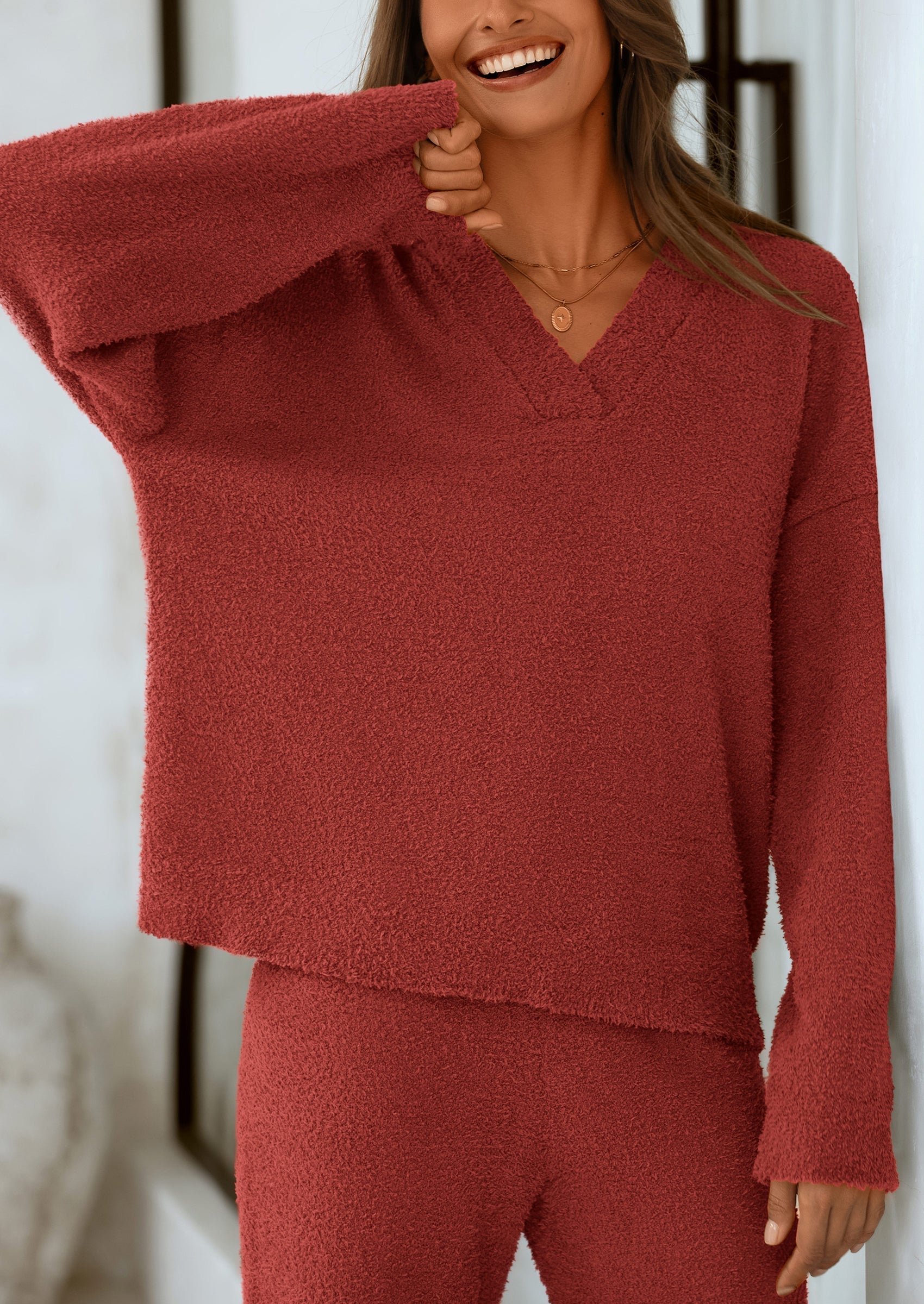 Osonn Lounge Sets for Women Two Piece Sweaters Pajama Set Fall Fashion Loungewear Outfits Matching Winter Clothes