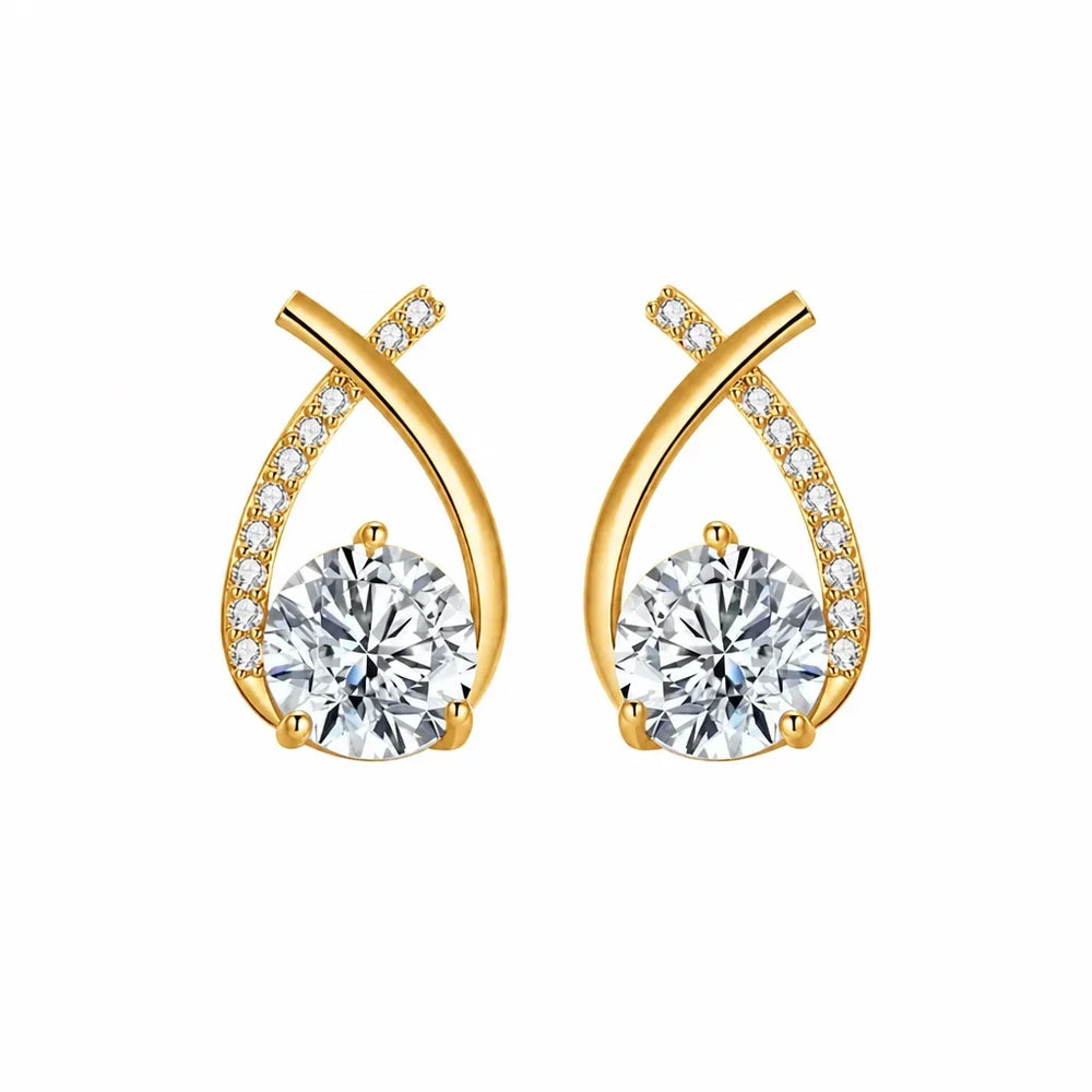 Arielle Gold Zirconia Earrings — image 1