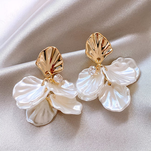 The Frosted Petal Pearl Earrings — image 1