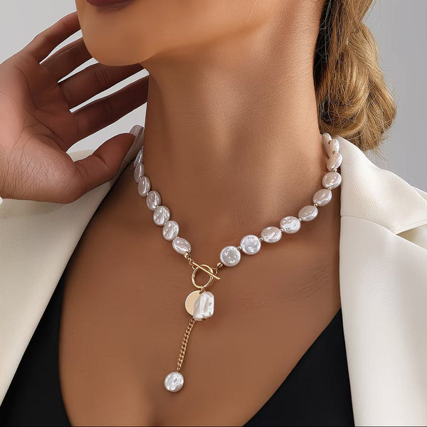 Baroque Pearl Toggle Necklace — image 1