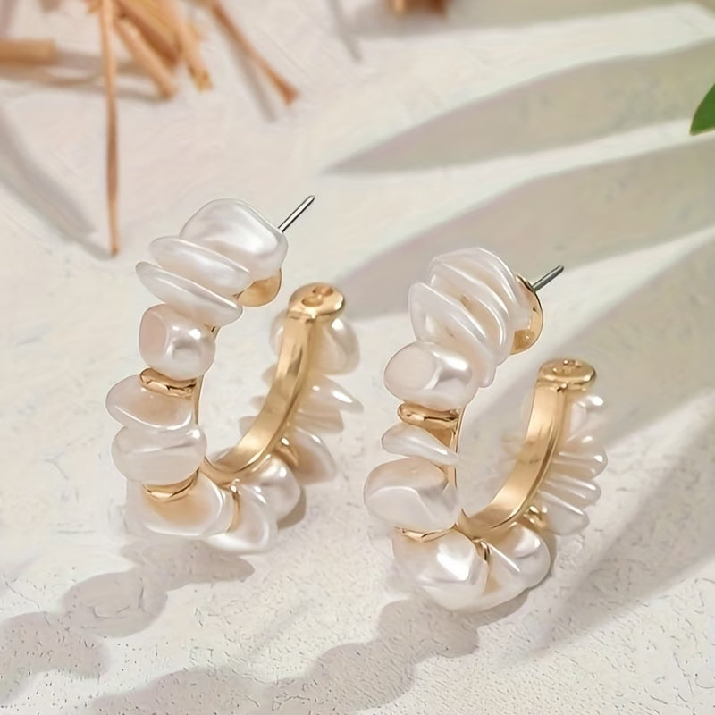 Sculpted Chunky Pearl Earrings — image 2