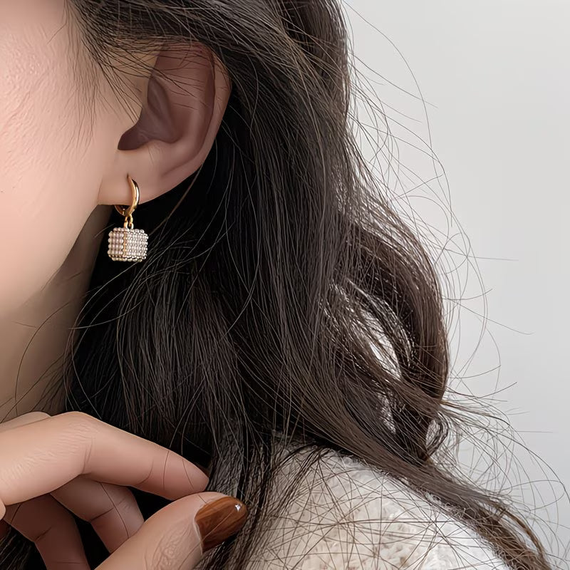 Elegant Cubic Pearl Earrings — image 3
