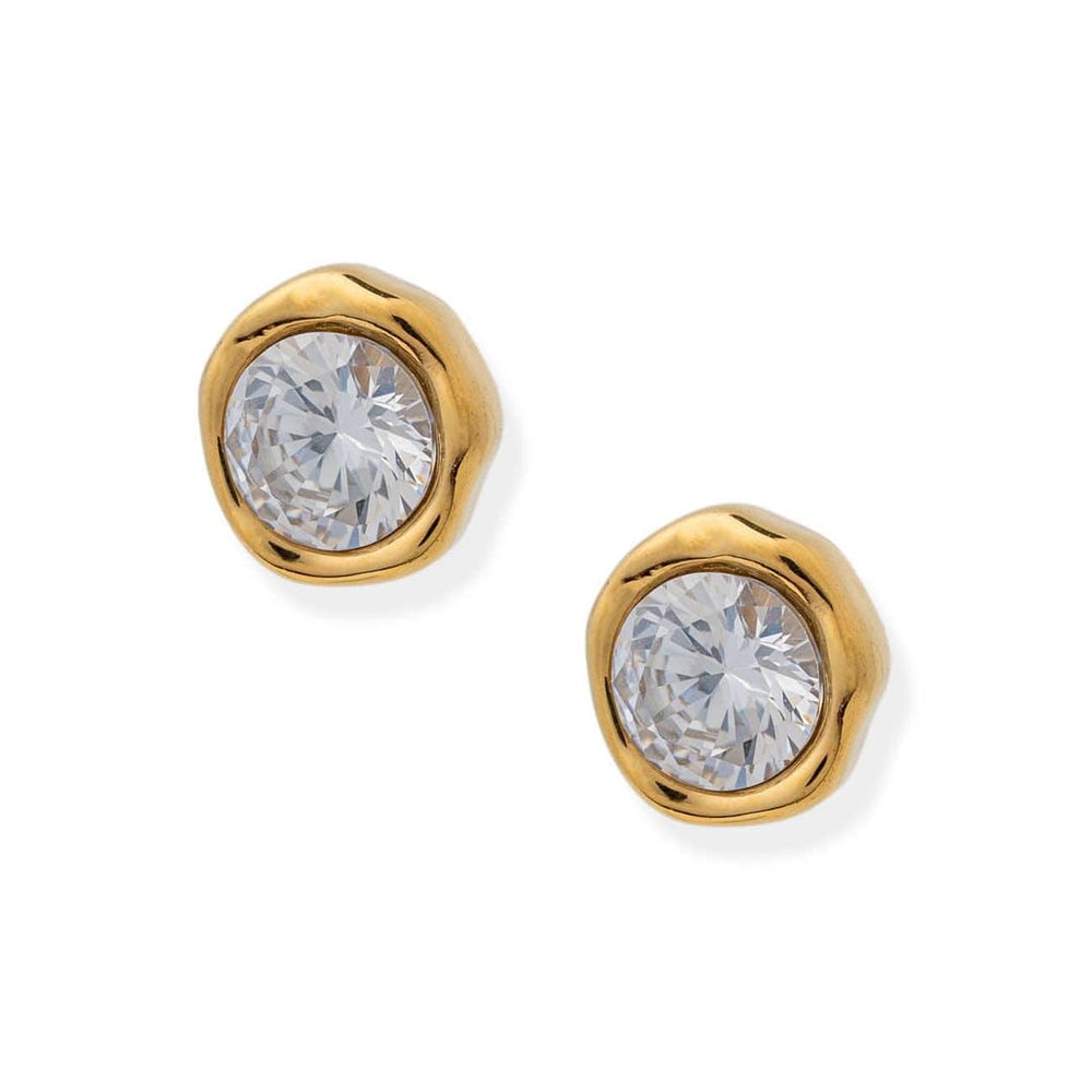 Timeless Gold Round Zirconia Earrings — image 3