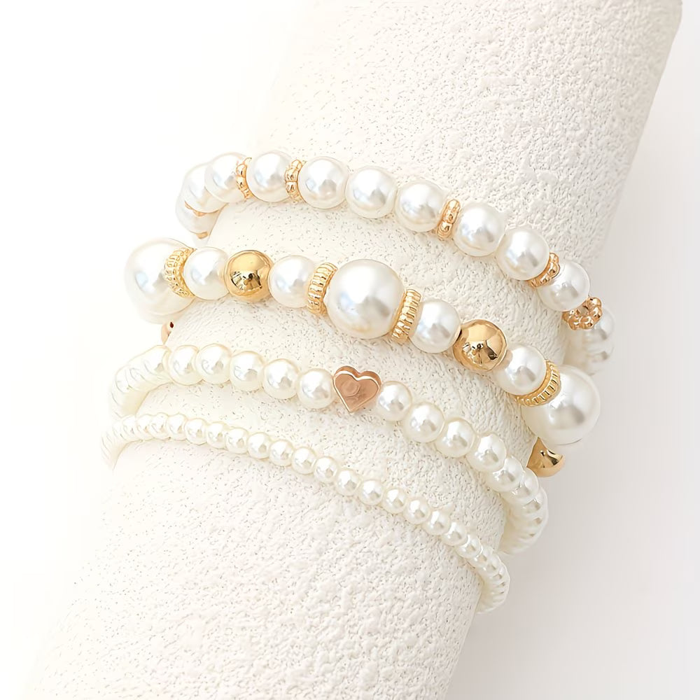 Pearl Stacking Bracelet Set — image 3