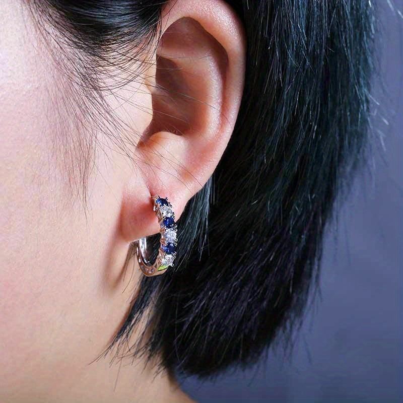 Minimalist Inlaid Zirconia Earrings — image 3