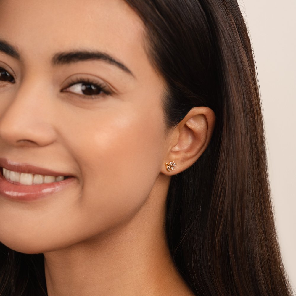 Crystal Chic Leaf Earrings — image 4