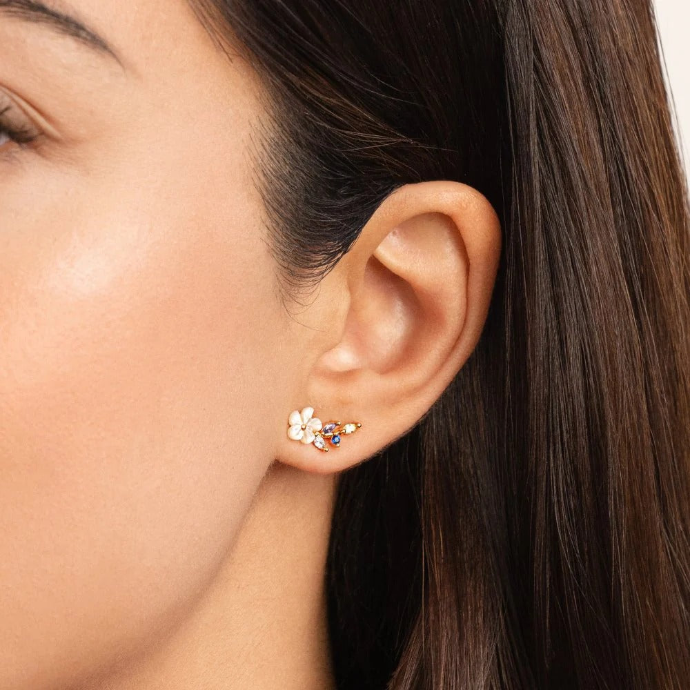 Crystal White Blossom Earrings — image 2