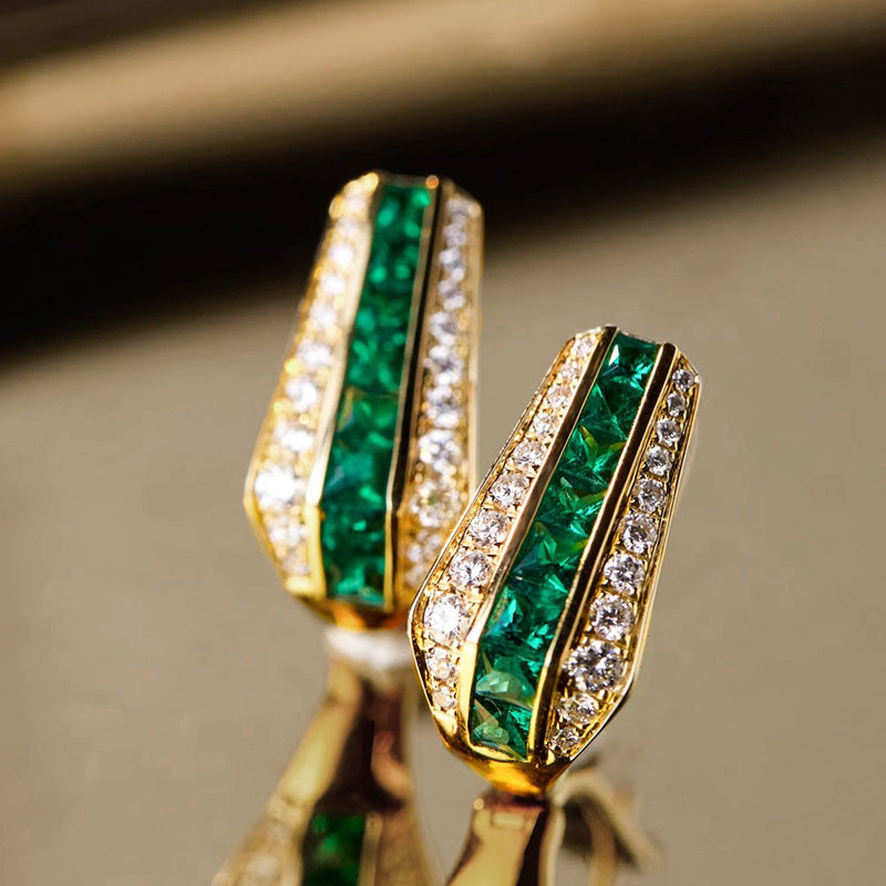 Emerald Sienna Gold Earrings — image 1