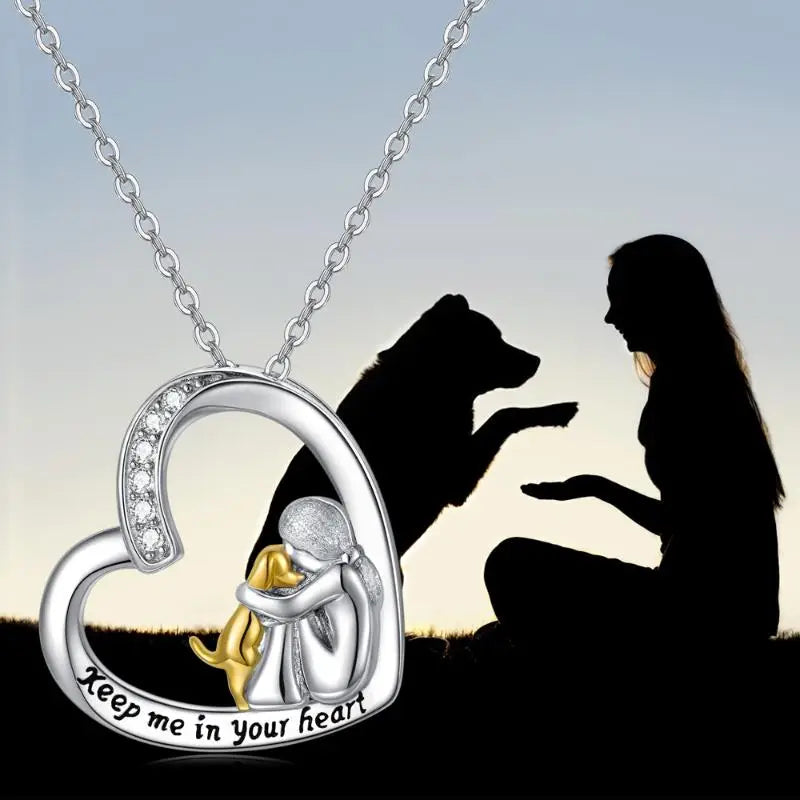 Crystal Dog Heart Necklace — image 1