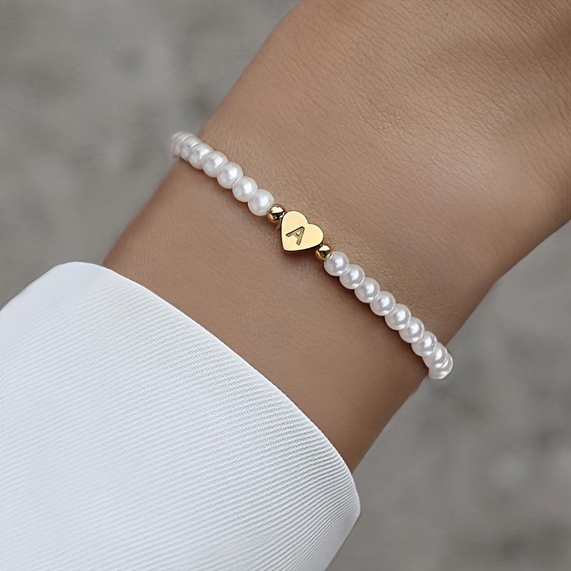 Chic A-Z Heart Initial Bracelet — image 1