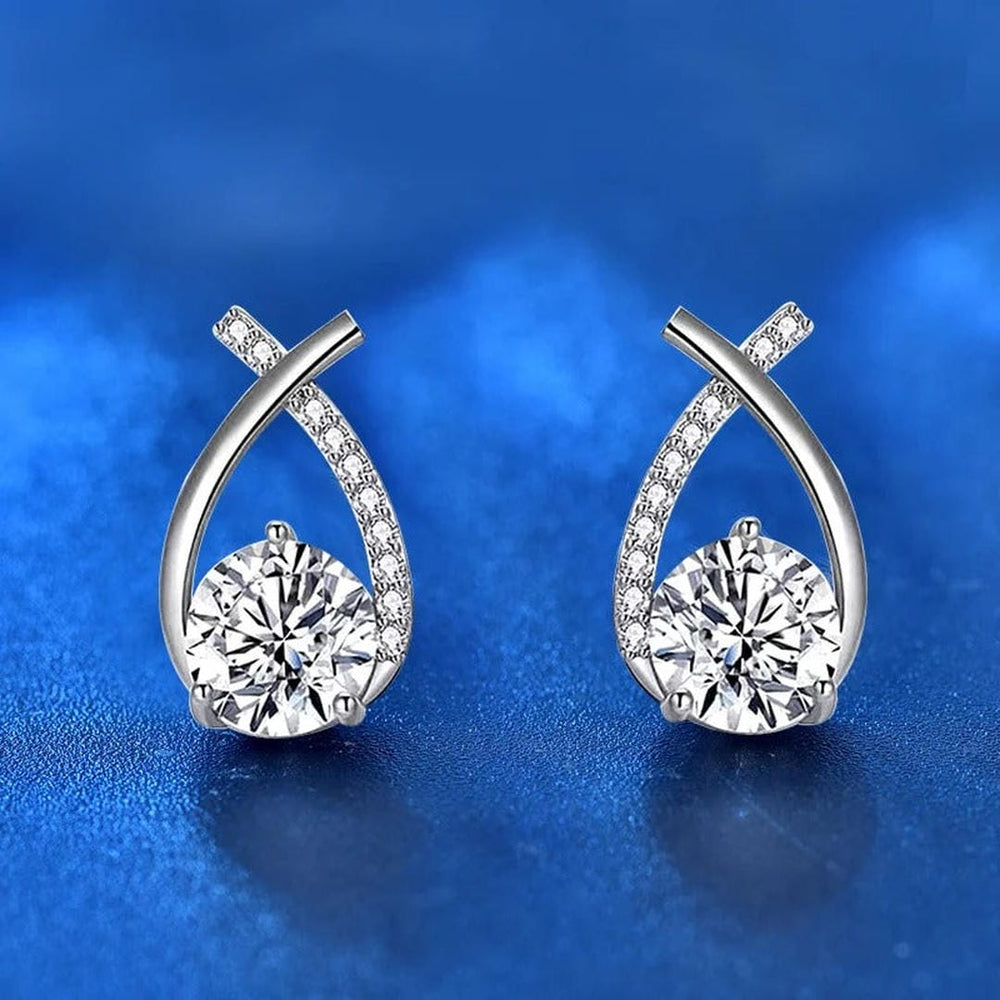 Luxury Twisted Teardrop Cubic Stud Earrings — image 2