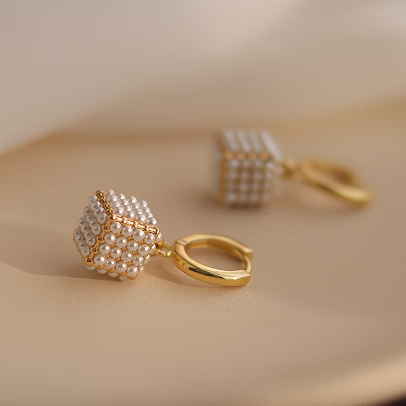 Elegant Cubic Pearl Earrings — image 2