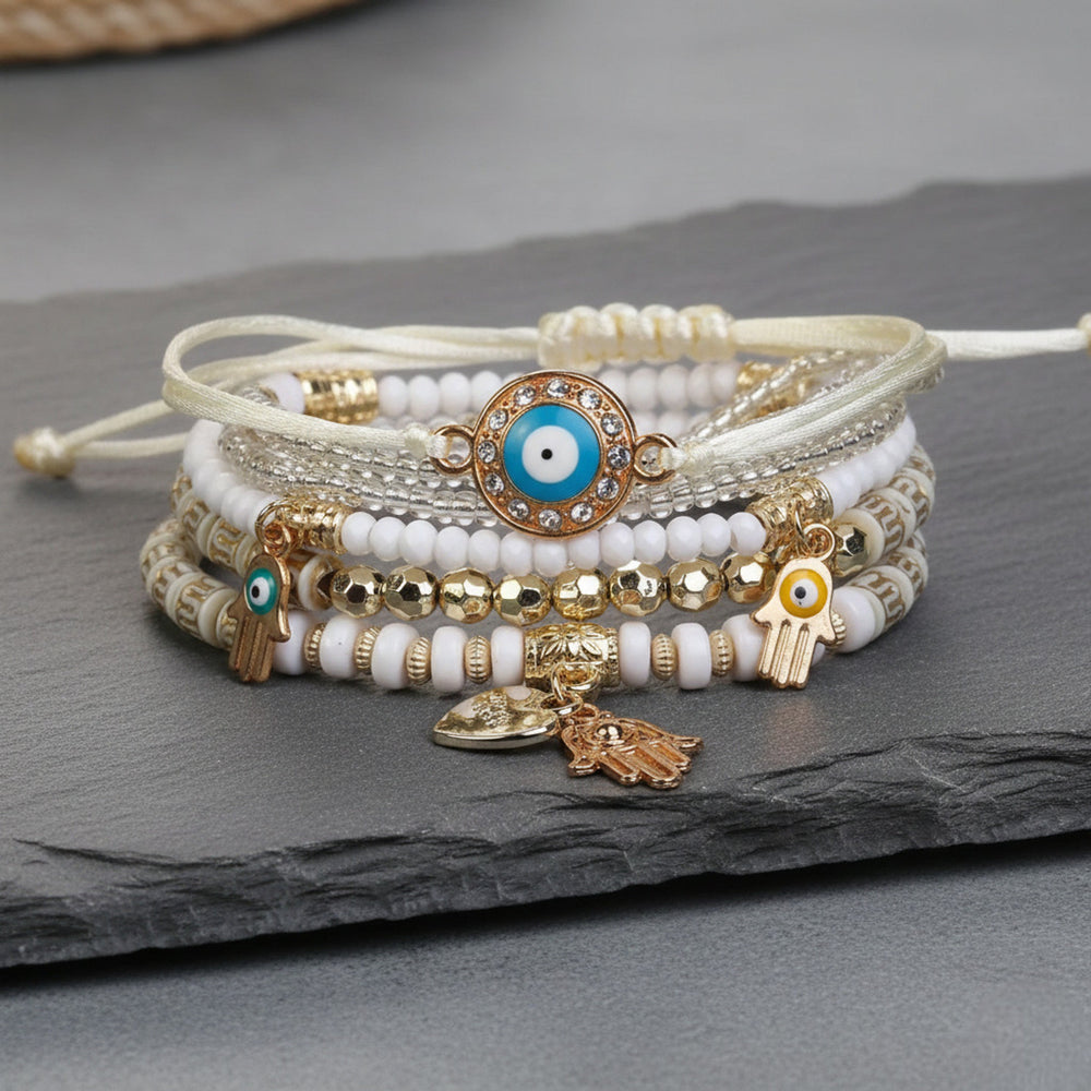 Hamsa Beaded Bracelet Set — image 2