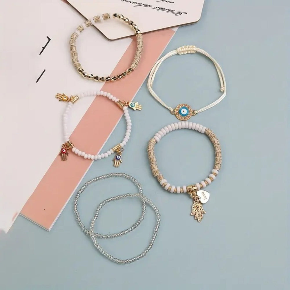 Hamsa Beaded Bracelet Set — image 3