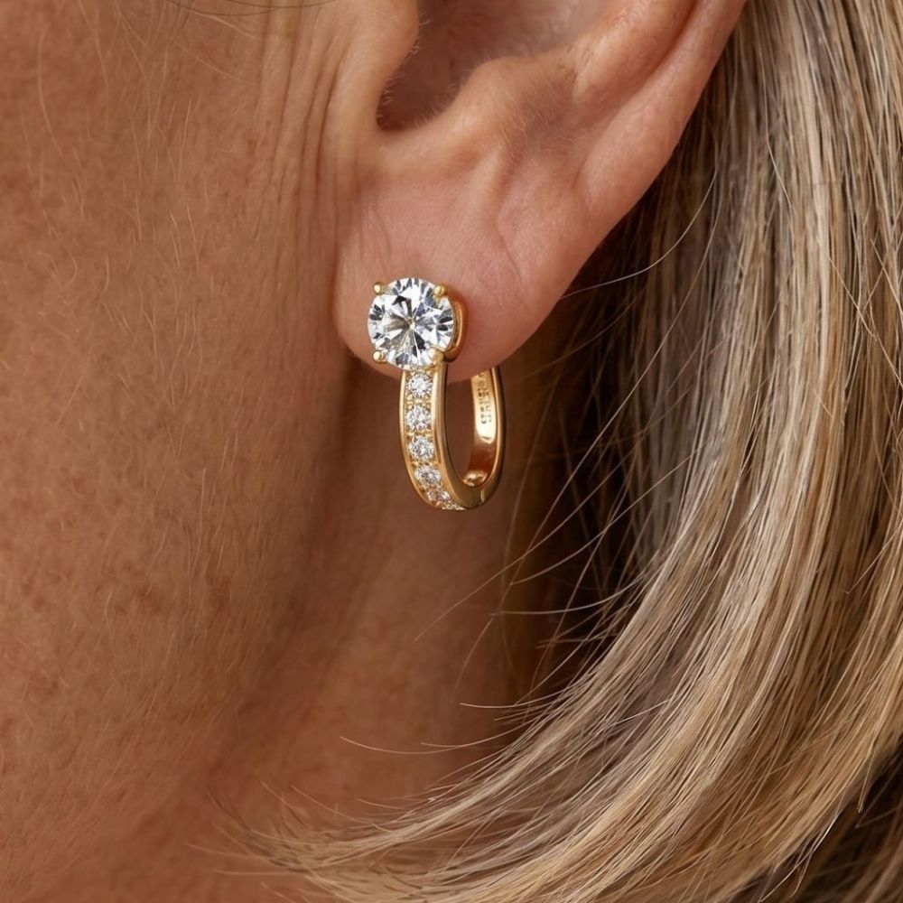 Huggie Vintage Gold Earrings — image 3