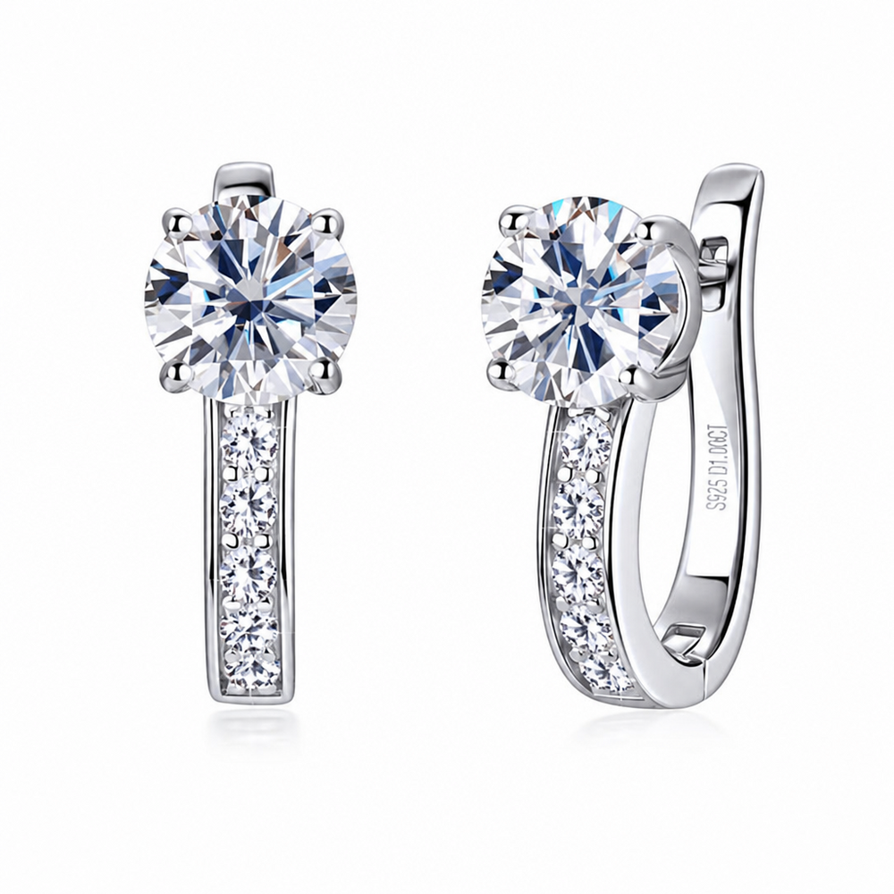 Huggie Vintage White Gold Earrings — image 1