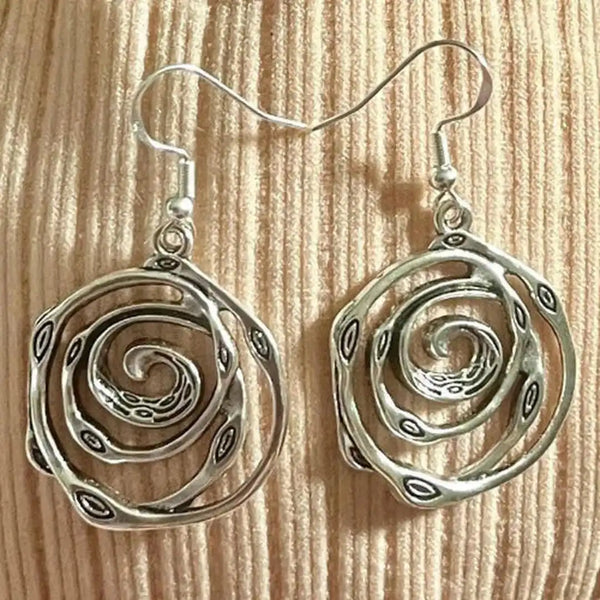 Vintage Silver Maze Earrings — image 1