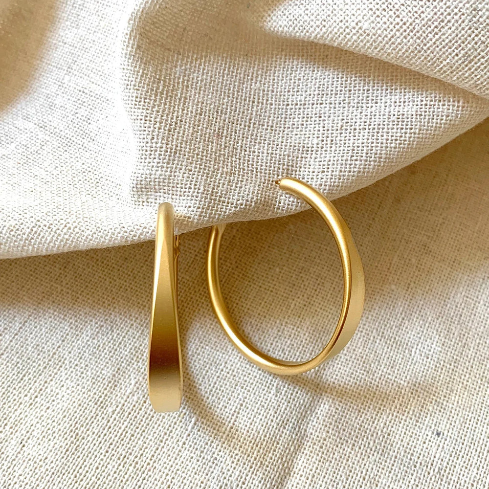 Vintage Golden Hoop Earrings — image 1