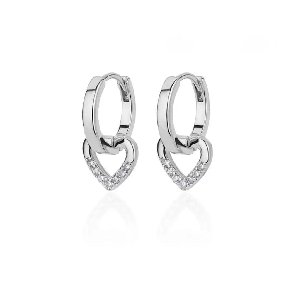 Hollow Zirconia Heart Earrings — image 2