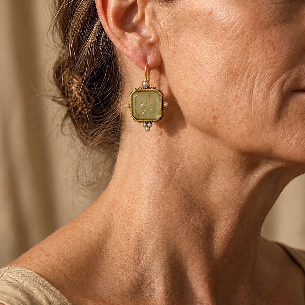 Vintage Pearl Geometric Earrings — image 6