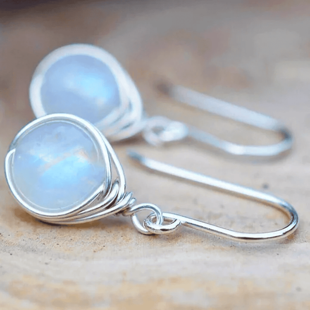 Silver Moonstone Drop Earrings — image 2