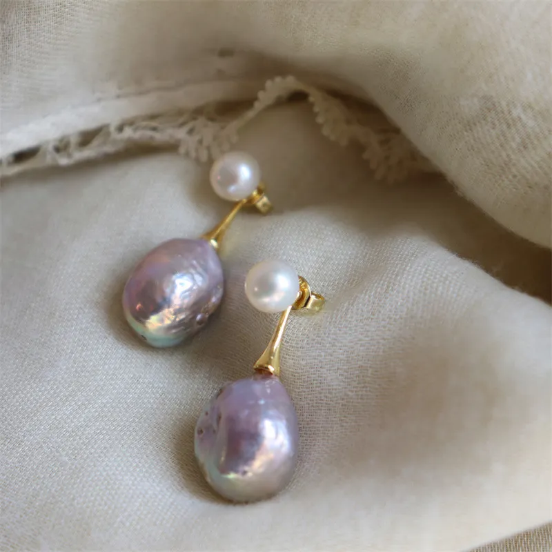Elegant Lilac Pearl Earrings — image 1