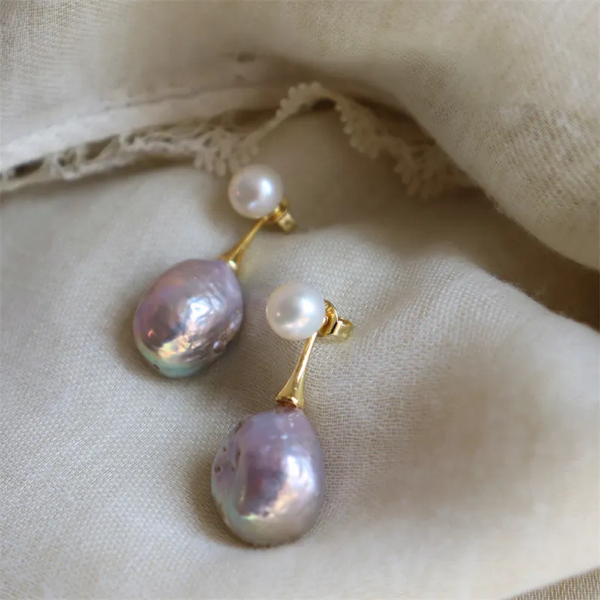 Elegant Lilac Pearl Earrings — image 1