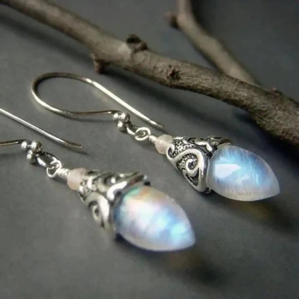Antique Moonstone Drop Earrings — image 1