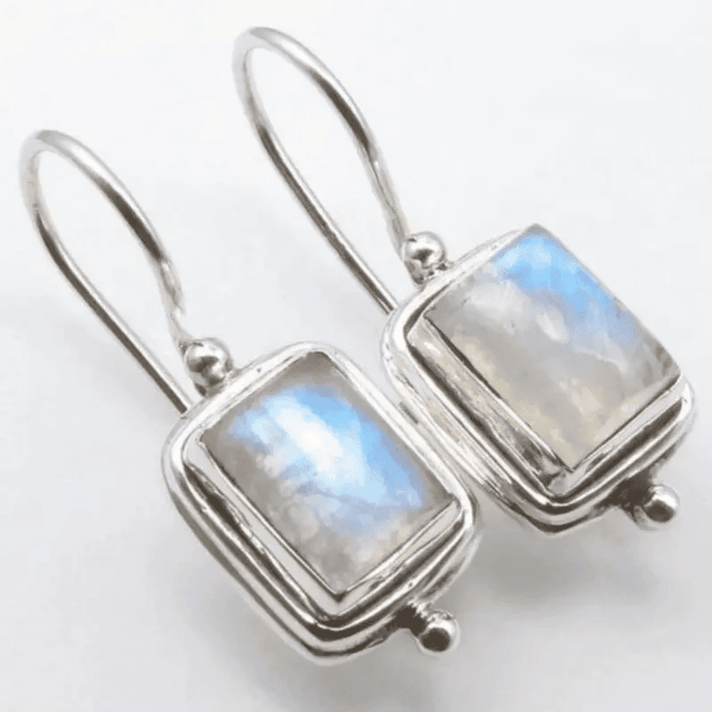 Lustre Square Moonstone Earrings — image 3