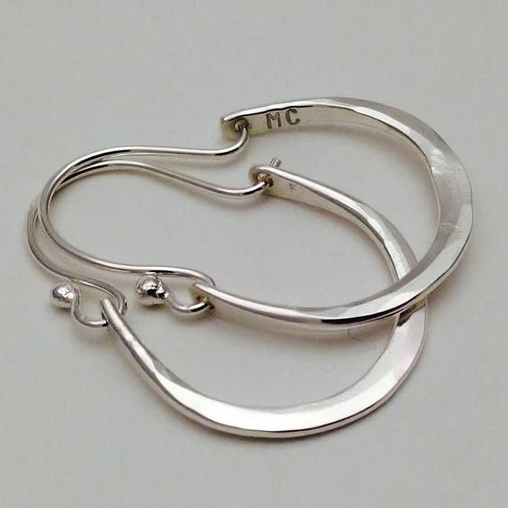 Vintage Silver Hoop Earrings — image 1