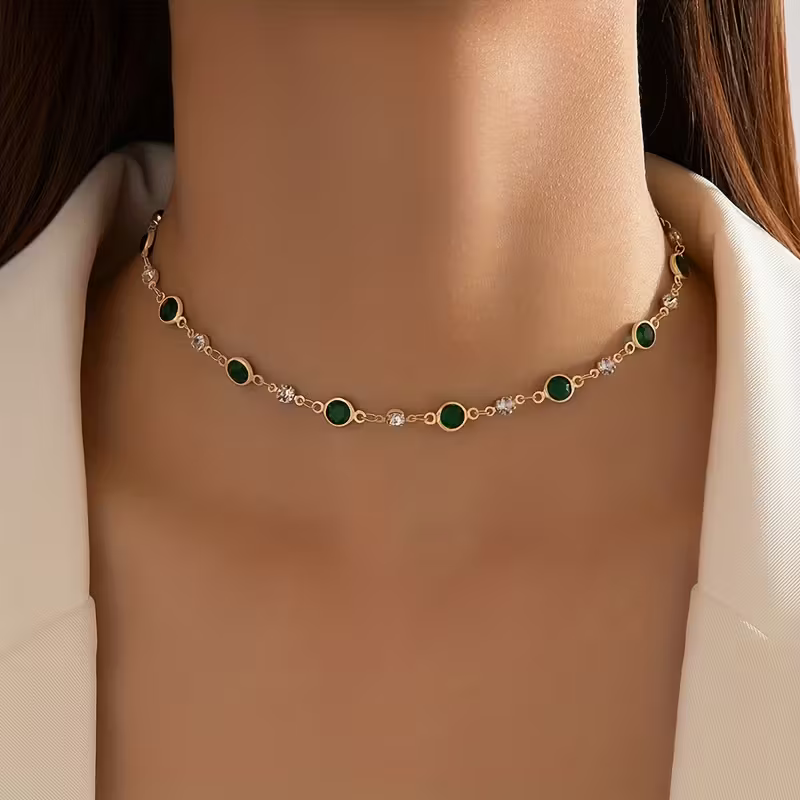 Verdant Dots Statement Necklace — image 3