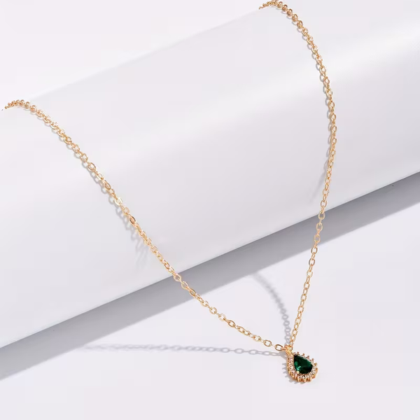 Emerald Stone Dew Necklace — image 1