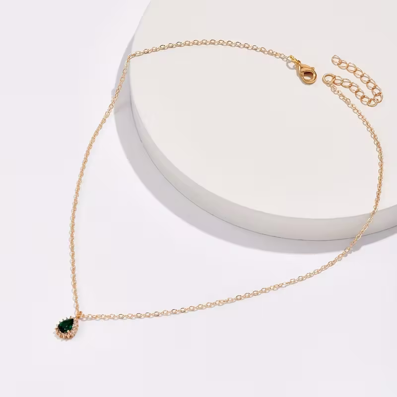 Emerald Stone Dew Necklace — image 4