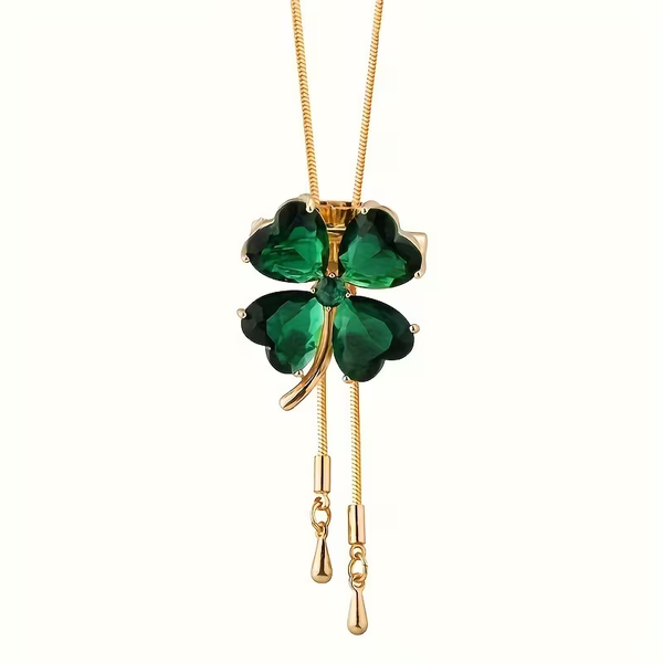 Elegant Clover Emerald Necklace — image 1