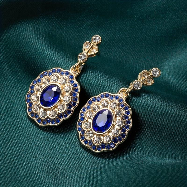 Blue Crystal Mandala Earrings — image 1