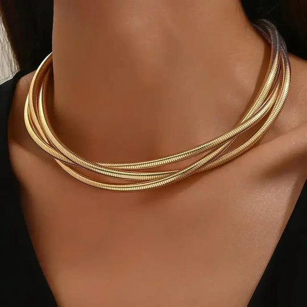 Three Layer Gold Necklace — image 1