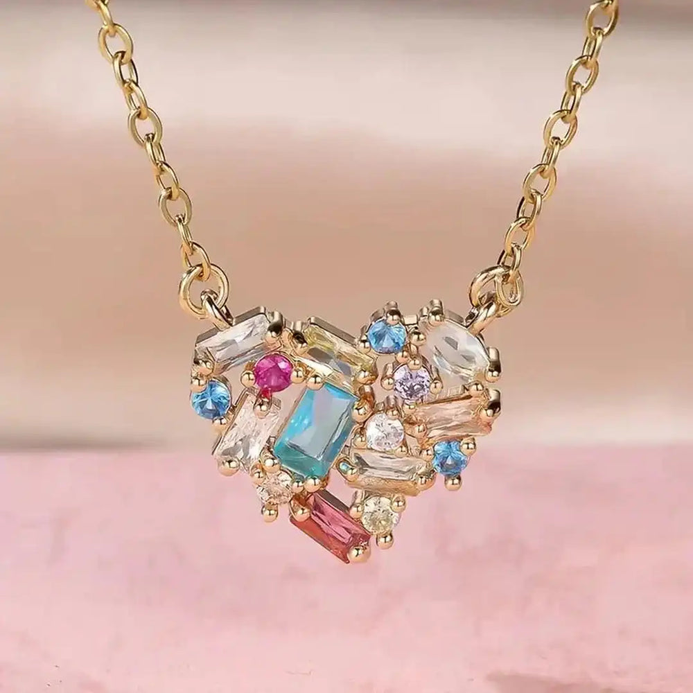 Colorful Gleam Heart Necklace — image 1