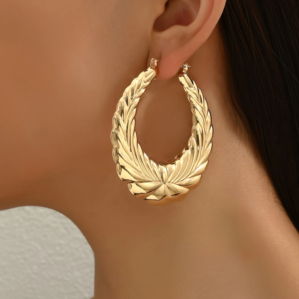 Golden Tiara Hoop Earrings — image 1