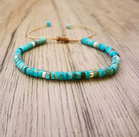 Delicate Beaded Turquoise Bracelet — image 1