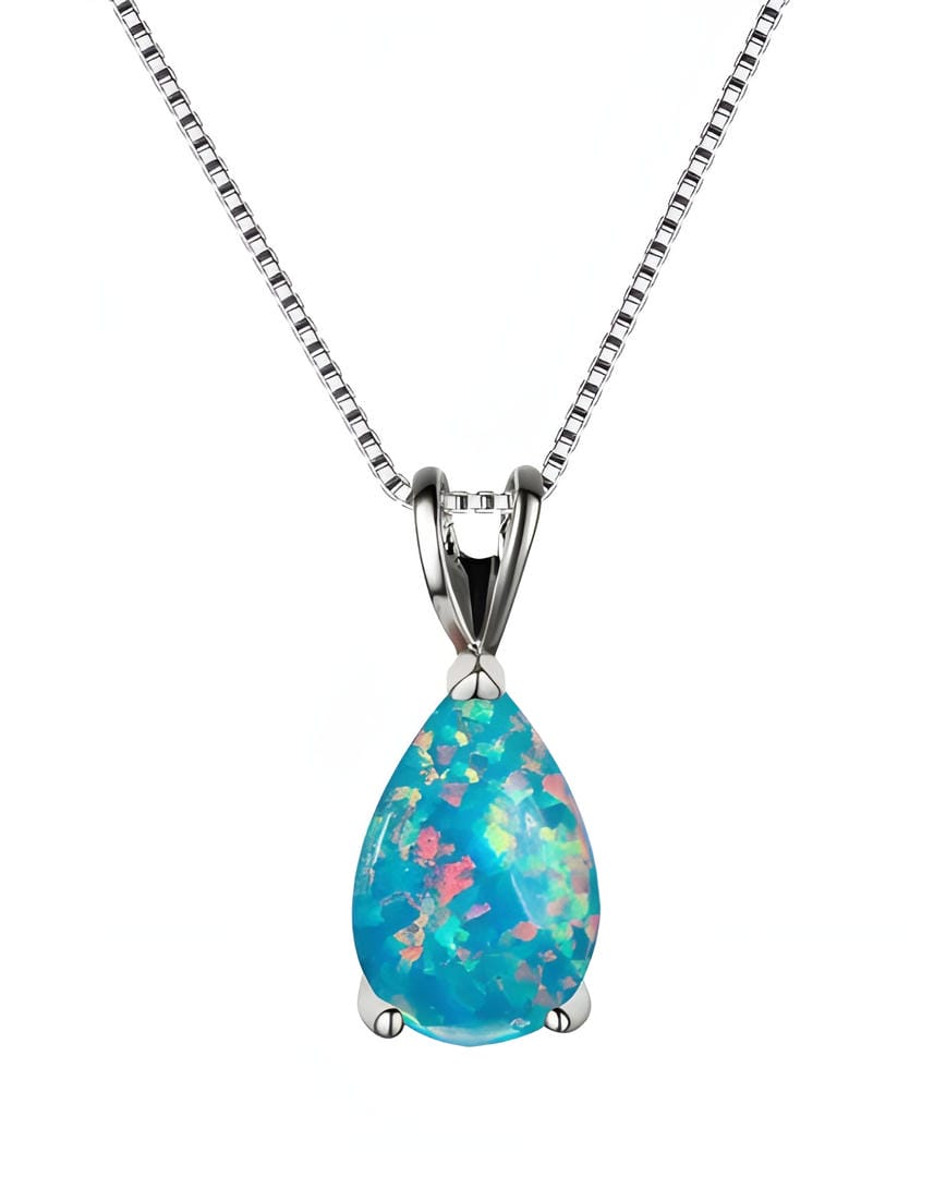 Azure Opal Teardrop Necklace — image 2