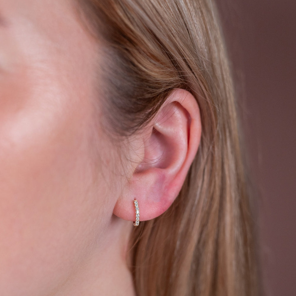 Inlaid Moissanite Huggie Earrings — image 2