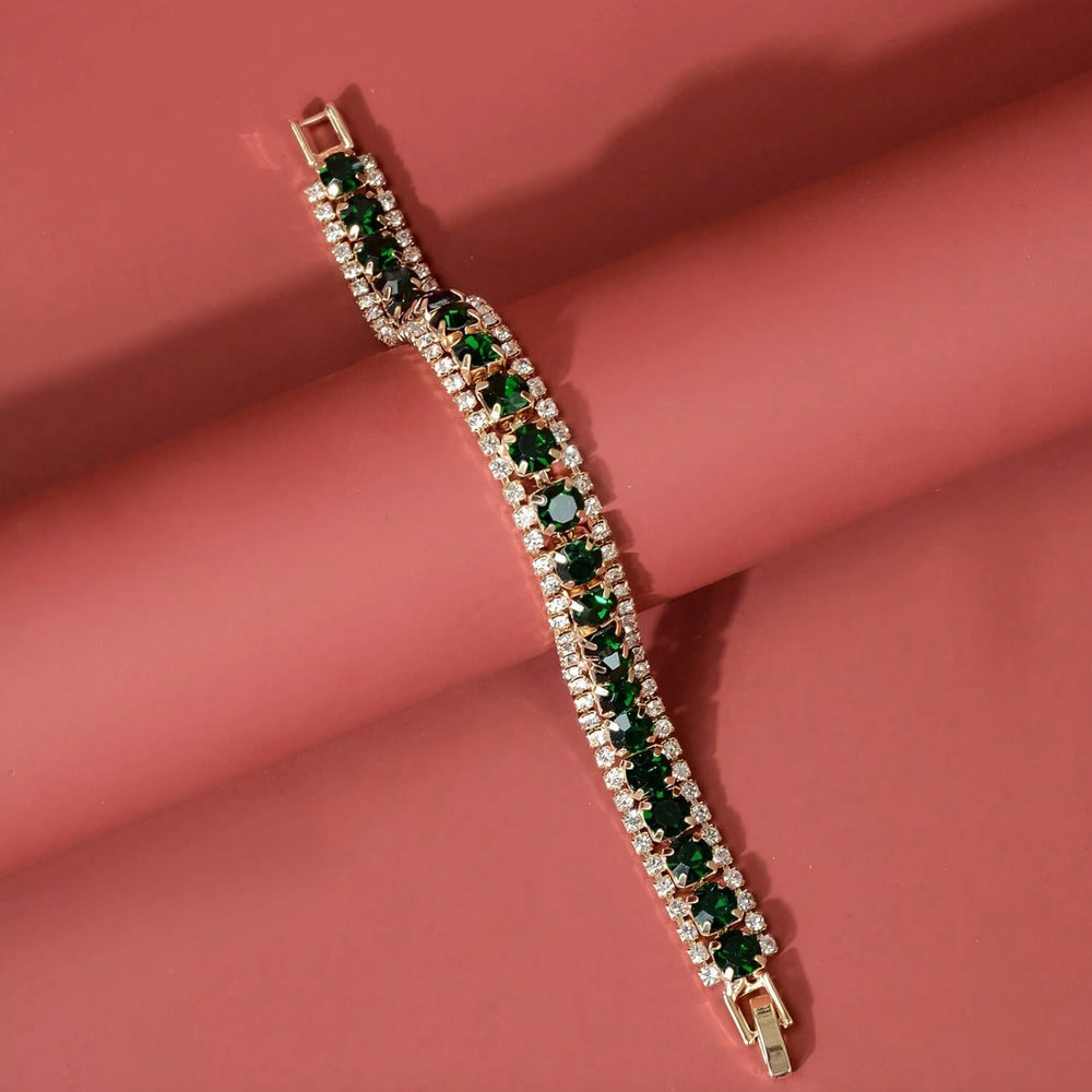 Gold Green Tennis Bracelet — image 1