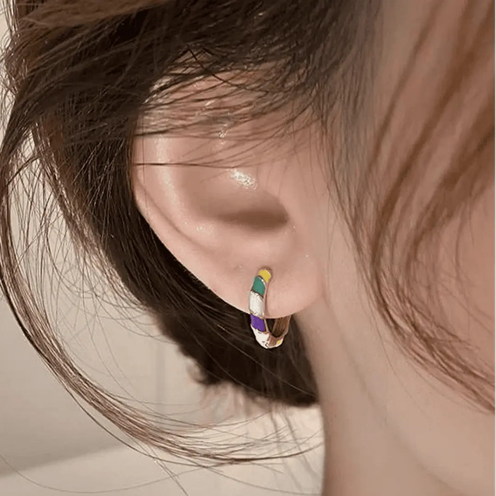 Chic Golden Enamel Earrings — image 2