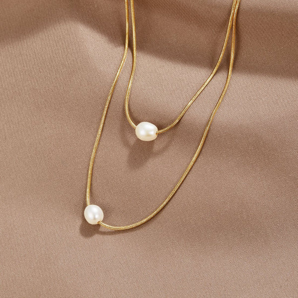 Sophisticated Layered Pearl Necklace — image 1